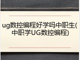 ug数控编程好学吗中职生(中职学UG数控编程)
