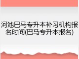 河池巴马专升本补习机构报名时间(巴马专升本报名)