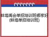 蚌埠禹会单招培训班哪家好(蚌埠单招培训班)
