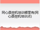 同心县挖机培训哪里有(同心县挖机培训点)