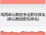 鸡西麻山数控专业职校排名(麻山数控职校排名)