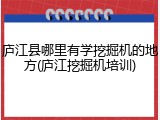 庐江县哪里有学挖掘机的地方(庐江挖掘机培训)