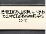 扬州江都数控模具技术学校怎么样(江都数控模具学校如何)