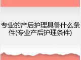 专业的产后护理具备什么条件(专业产后护理条件)