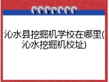 沁水县挖掘机学校在哪里(沁水挖掘机校址)