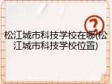 松江城市科技学校在哪(松江城市科技学校位置)