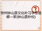 贺州钟山县文化补习学校是哪一家(钟山县补校)