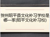 贺州昭平县文化补习学校是哪一家(昭平文化补习校)