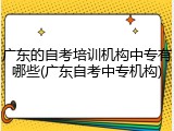 广东的自考培训机构中专有哪些(广东自考中专机构)