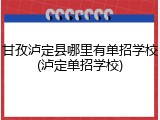 甘孜泸定县哪里有单招学校(泸定单招学校)