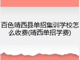 百色靖西县单招集训学校怎么收费(靖西单招学费)