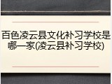 百色凌云县文化补习学校是哪一家(凌云县补习学校)