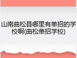 山南曲松县哪里有单招的学校啊(曲松单招学校)