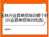 玉林兴业县单招培训哪个好(兴业县单招培训优选)