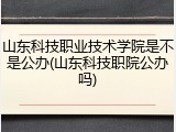 山东科技职业技术学院是不是公办(山东科技职院公办吗)