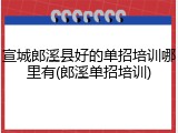 宣城郎溪县好的单招培训哪里有(郎溪单招培训)