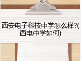 西安电子科技中学怎么样?(西电中学如何)