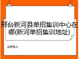 邢台新河县单招集训中心在哪(新河单招集训地址)
