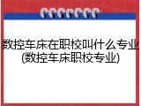 数控车床在职校叫什么专业(数控车床职校专业)