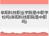 阜阳科技职业学院是中职学校吗(阜阳科技职院是中职吗)