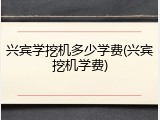 兴宾学挖机多少学费(兴宾挖机学费)