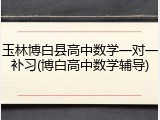 玉林博白县高中数学一对一补习(博白高中数学辅导)