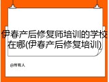 伊春产后修复师培训的学校在哪(伊春产后修复培训)