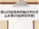 眉山丹棱县单招集训学校怎么收费(丹棱单招学费)