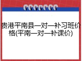 贵港平南县一对一补习班价格(平南一对一补课价)