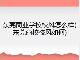 东莞商业学校校风怎么样(东莞商校校风如何)