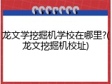 龙文学挖掘机学校在哪里?(龙文挖掘机校址)