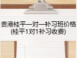 贵港桂平一对一补习班价格(桂平1对1补习收费)