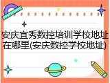 安庆宜秀数控培训学校地址在哪里(安庆数控学校地址)