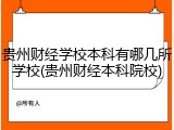 贵州财经学校本科有哪几所学校(贵州财经本科院校)