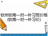 钦州钦南一对一补习班价格(钦南一对一补习价)