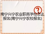 南宁兴宁农业职高学校怎么报名(南宁兴宁农校报名)