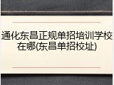 通化东昌正规单招培训学校在哪(东昌单招校址)