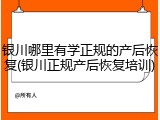 银川哪里有学正规的产后恢复(银川正规产后恢复培训)