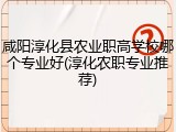 咸阳淳化县农业职高学校哪个专业好(淳化农职专业推荐)