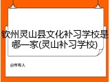 钦州灵山县文化补习学校是哪一家(灵山补习学校)