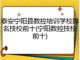 泰安宁阳县数控培训学校排名技校前十(宁阳数控技校前十)