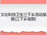 文化科技卫生三下乡活动简报(三下乡简报)