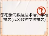 邵阳武冈数控技术培训学校排名(武冈数控学校排名)