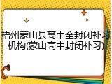 梧州蒙山县高中全封闭补习机构(蒙山高中封闭补习)