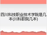 四川科技职业技术学院是几本(川科职院几本)