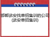 邯郸武安找单招集训的公司(武安单招集训)