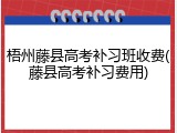 梧州藤县高考补习班收费(藤县高考补习费用)