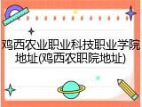 鸡西农业职业科技职业学院地址(鸡西农职院地址)