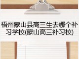 梧州蒙山县高三生去哪个补习学校(蒙山高三补习校)