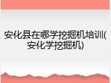 安化县在哪学挖掘机培训(安化学挖掘机)
